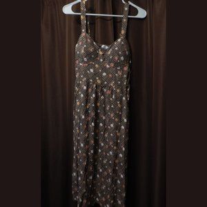 A.U.W. Floral Gingham Midi Dress with Pockets